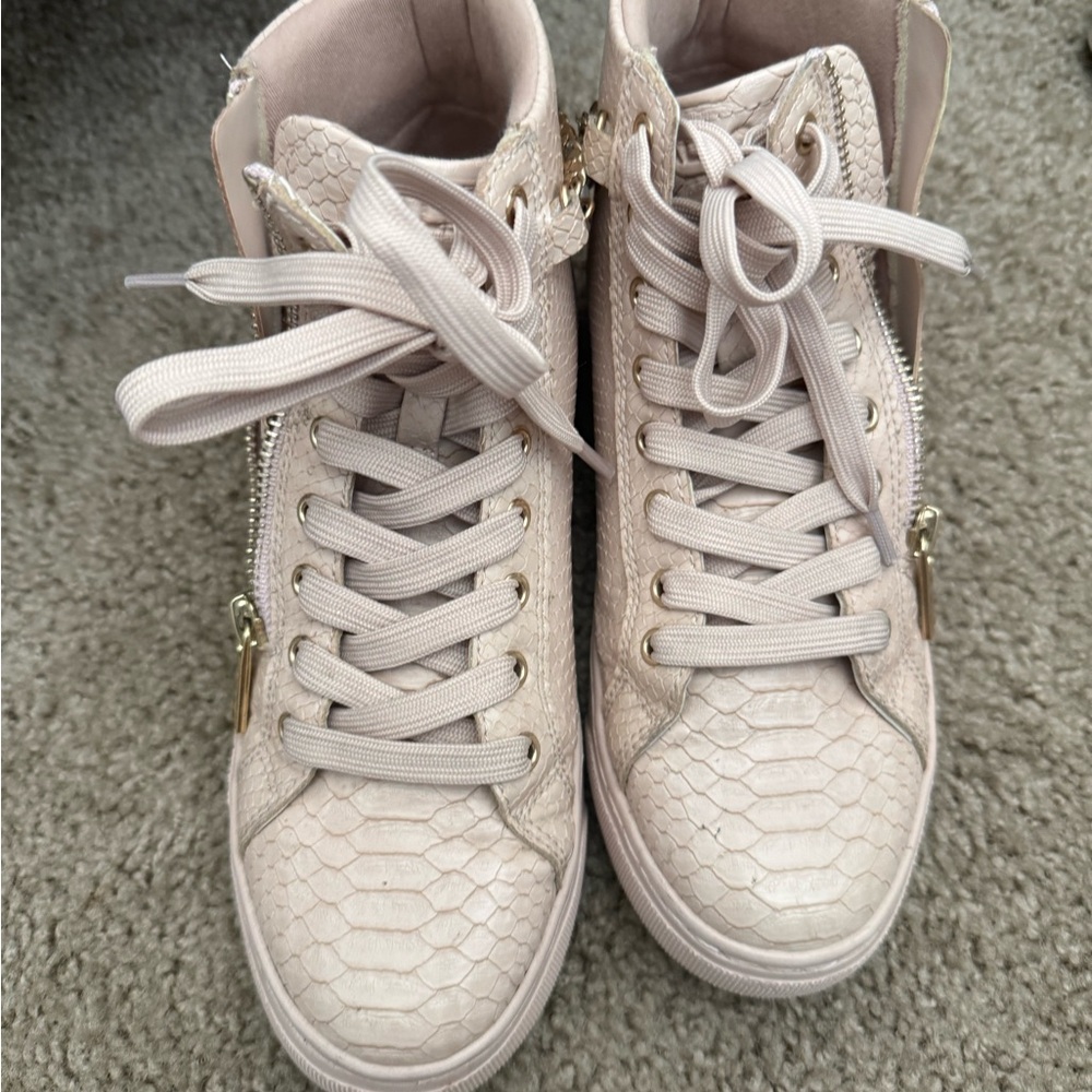 Aldo Women's Cream Textured High-Top Sneakers